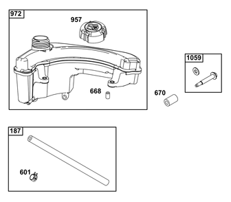 Fuel Supply Group Diagram and Parts List for 10060B-0195-H5  Briggs and Stratton Engine